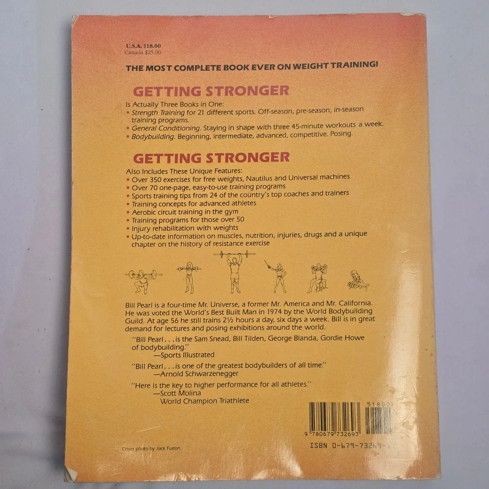 Bill Pearl Getting Stronger Weight‎ Training Bodybuilding Book ISBN 0679732691